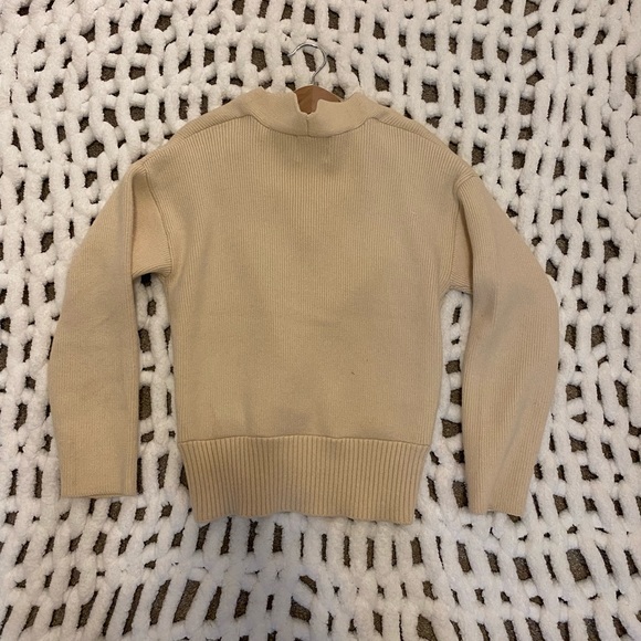 JOA scalloped edged cross cross cream sweater - Picture 7 of 11